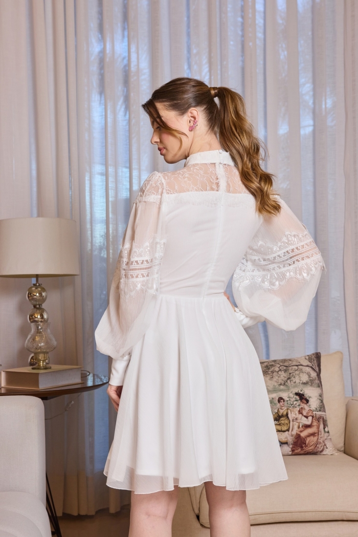 Vestido em Chiffon com Renda - Image 3