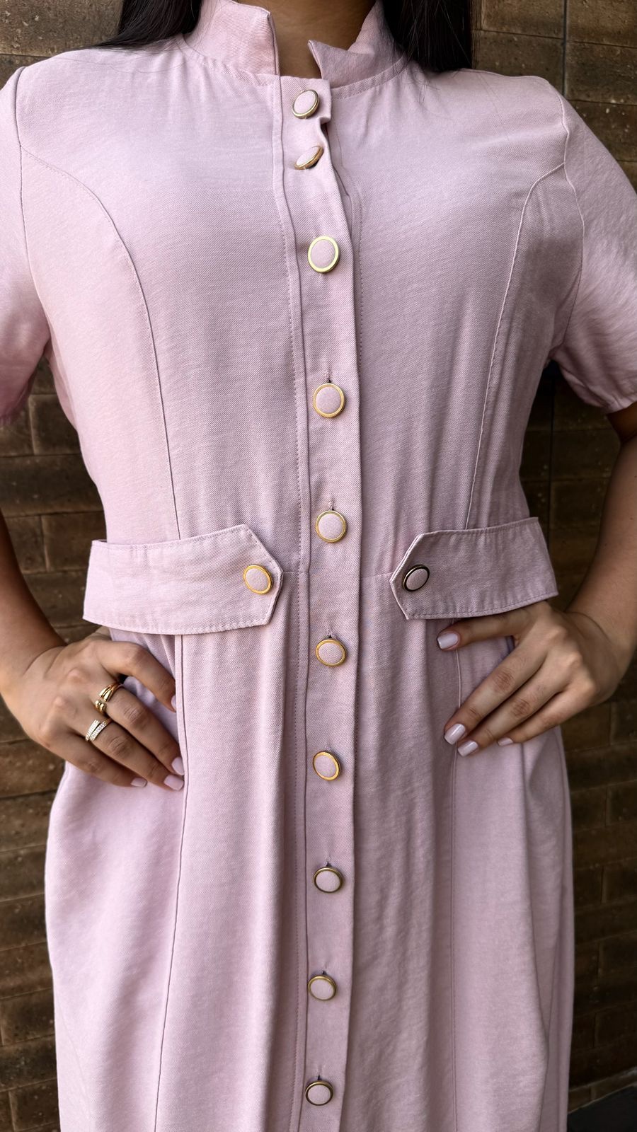 Vestido Chemise Midi Gola - Image 2