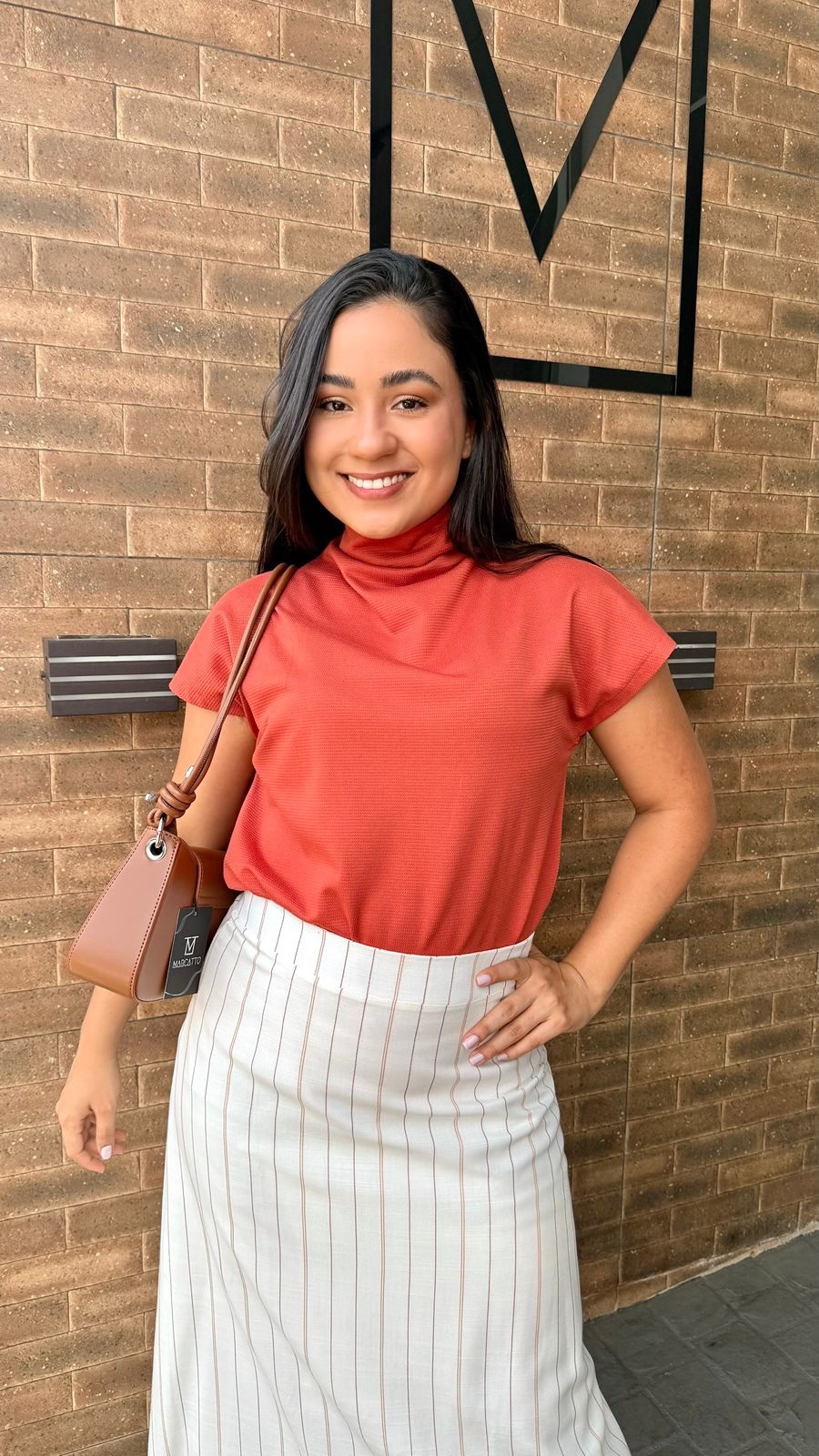 Blusa Gola Alta (Gola Rolê) Terracota