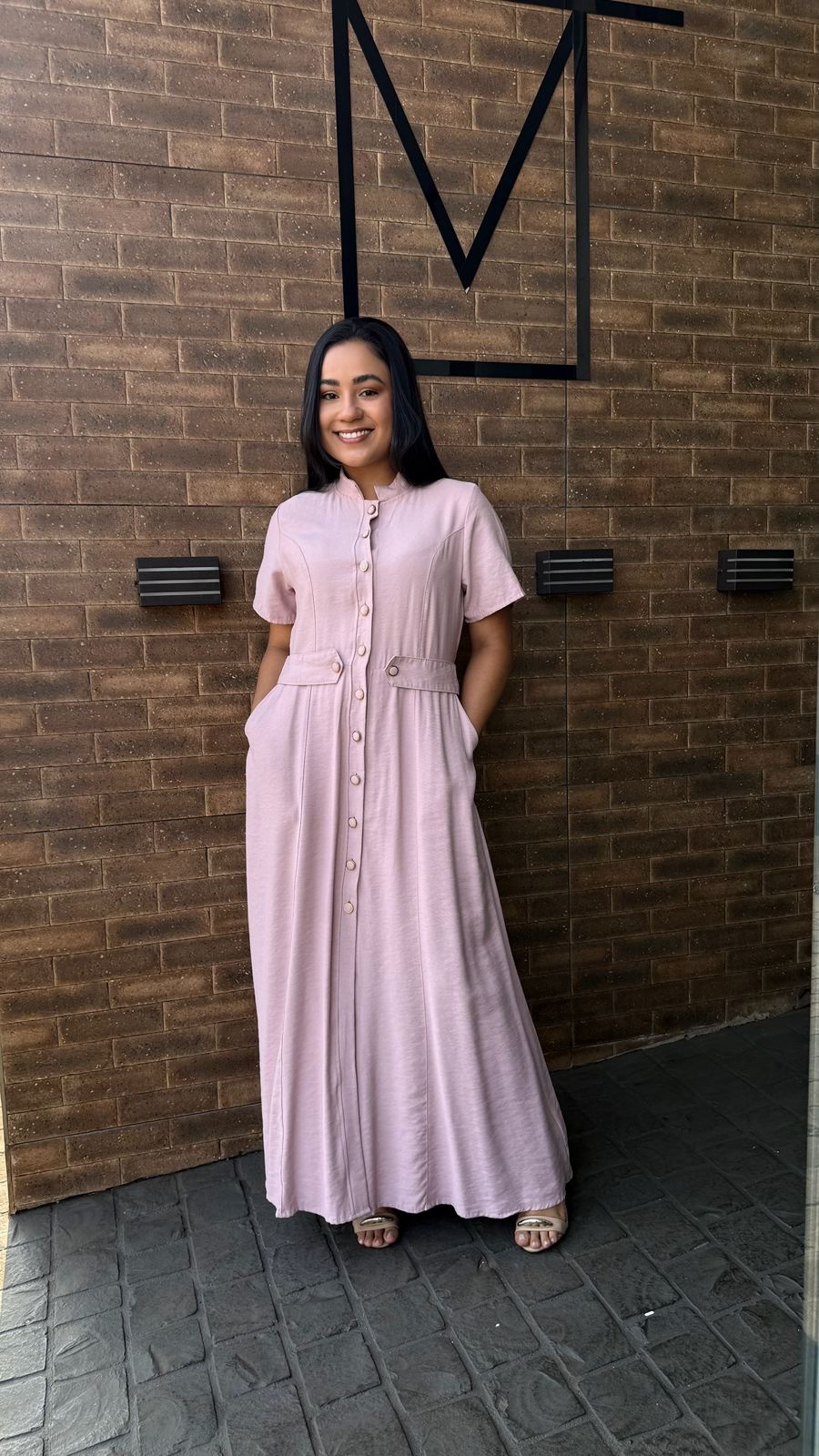 Vestido Chemise Midi Gola - Image 3