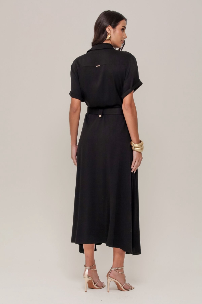 Vestido Chemise Midi em Viscose com Cinto - Image 2