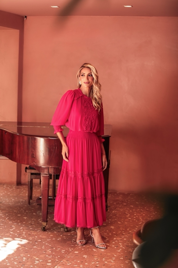 Vestido Maxi Midi em Musseline - Image 8
