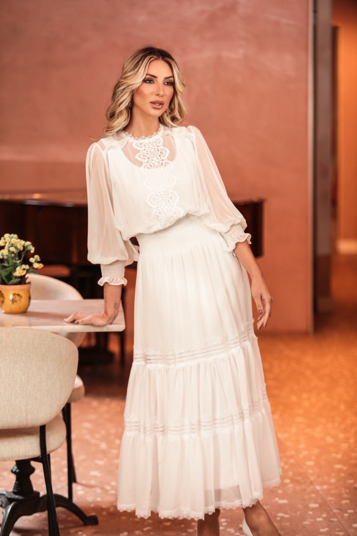 Vestido Maxi Midi em Musseline - Image 4