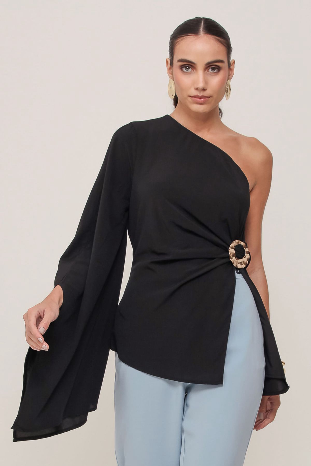 Blusa Assimétrica Drapeada - Imagem 5