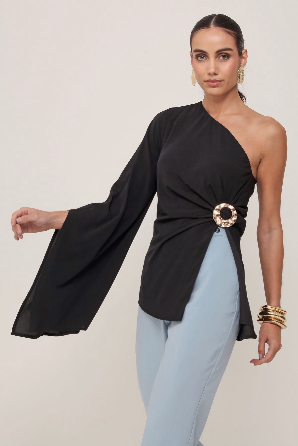 Blusa Assimétrica Drapeada