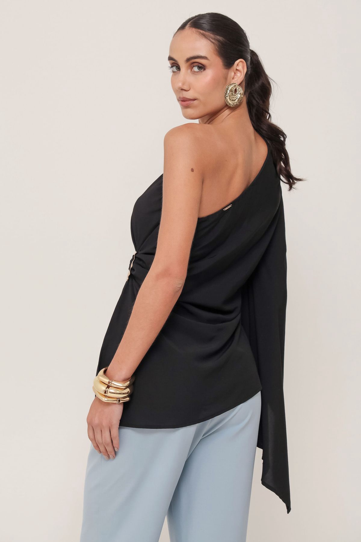Blusa Assimétrica Drapeada - Imagem 3