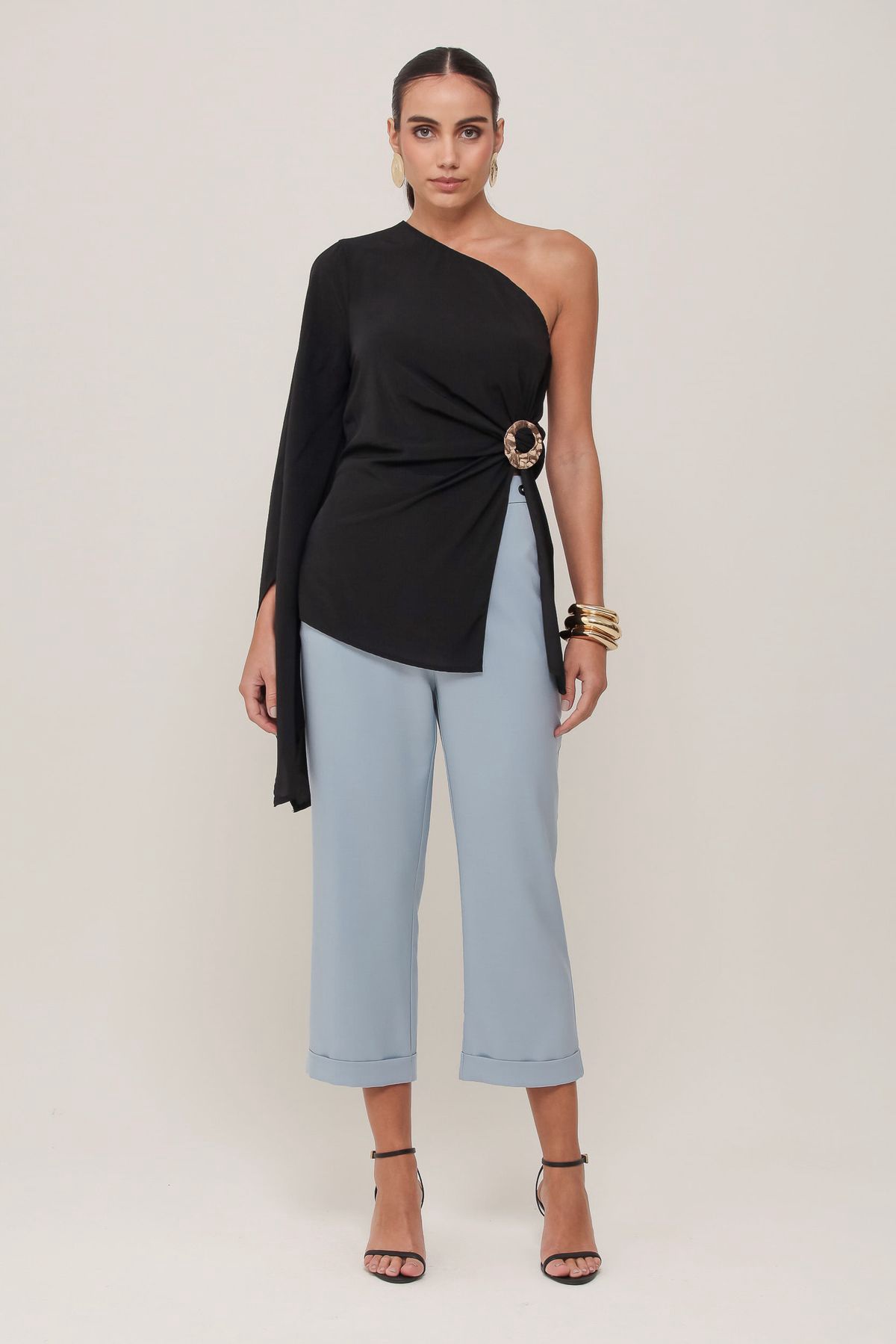 Blusa Assimétrica Drapeada - Imagem 4