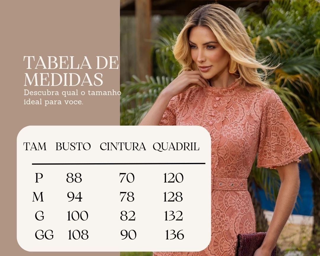 Vestido em Renda Maxi Midi Forrado - Imagem 3