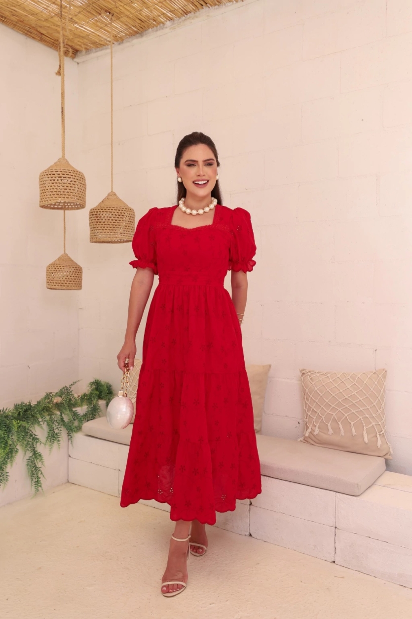 Vestido Midi Gola alta